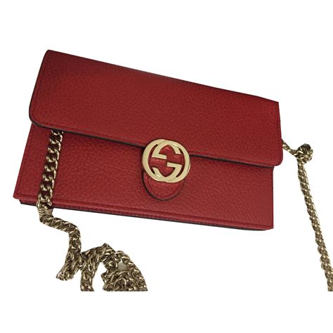 gucci wallet on chain red